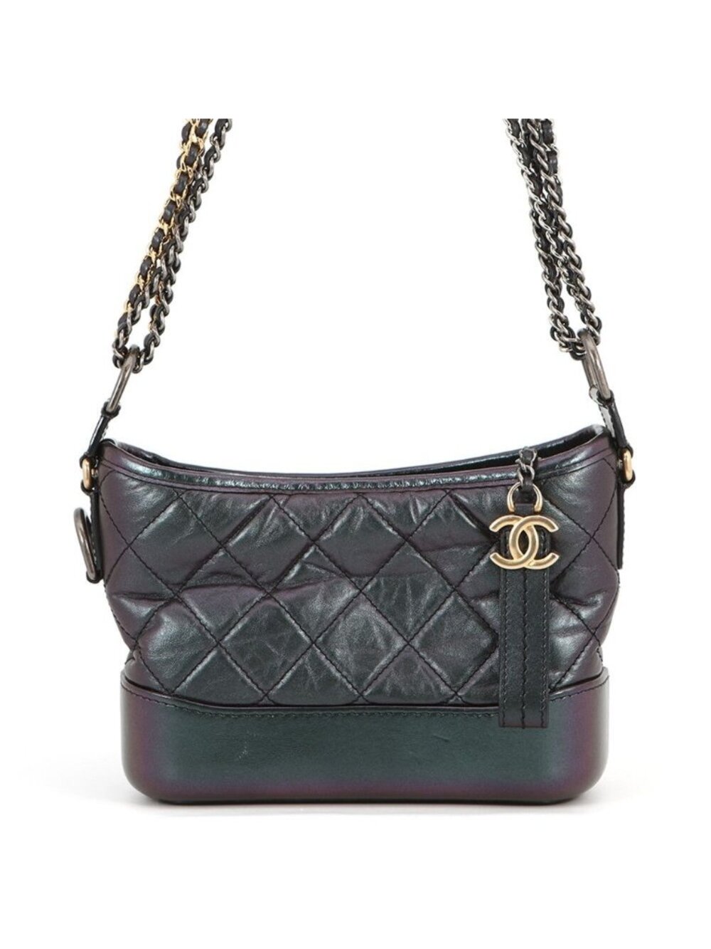 Chanel Chain Shoulder Bag Gabriel de Small Hobo Aged Calf Leather